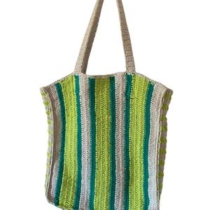 Striped Green and Beige Tote Bag by Universal Thread